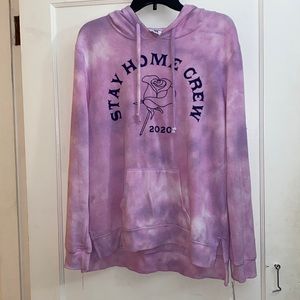 New with tags Mighty Fine Stay home purple women’s hoodie